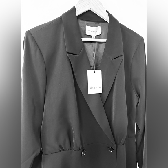 NWT Adelyn Rae Black Adele Soft Blazer Romper - M, XL - Picture 9 of 10